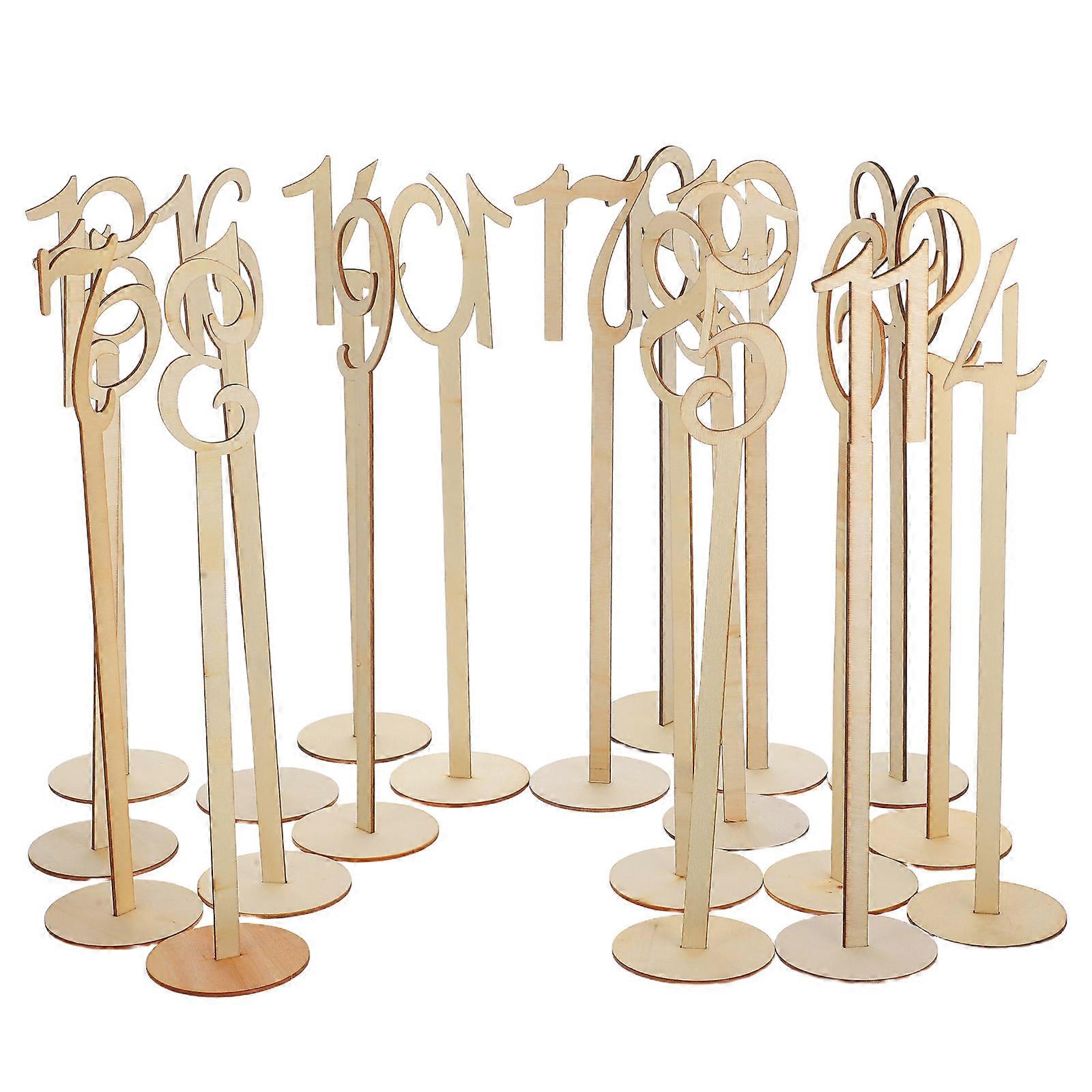 Wooden Table Numbers for Wedding Reception with Holder Base 60Pcs
