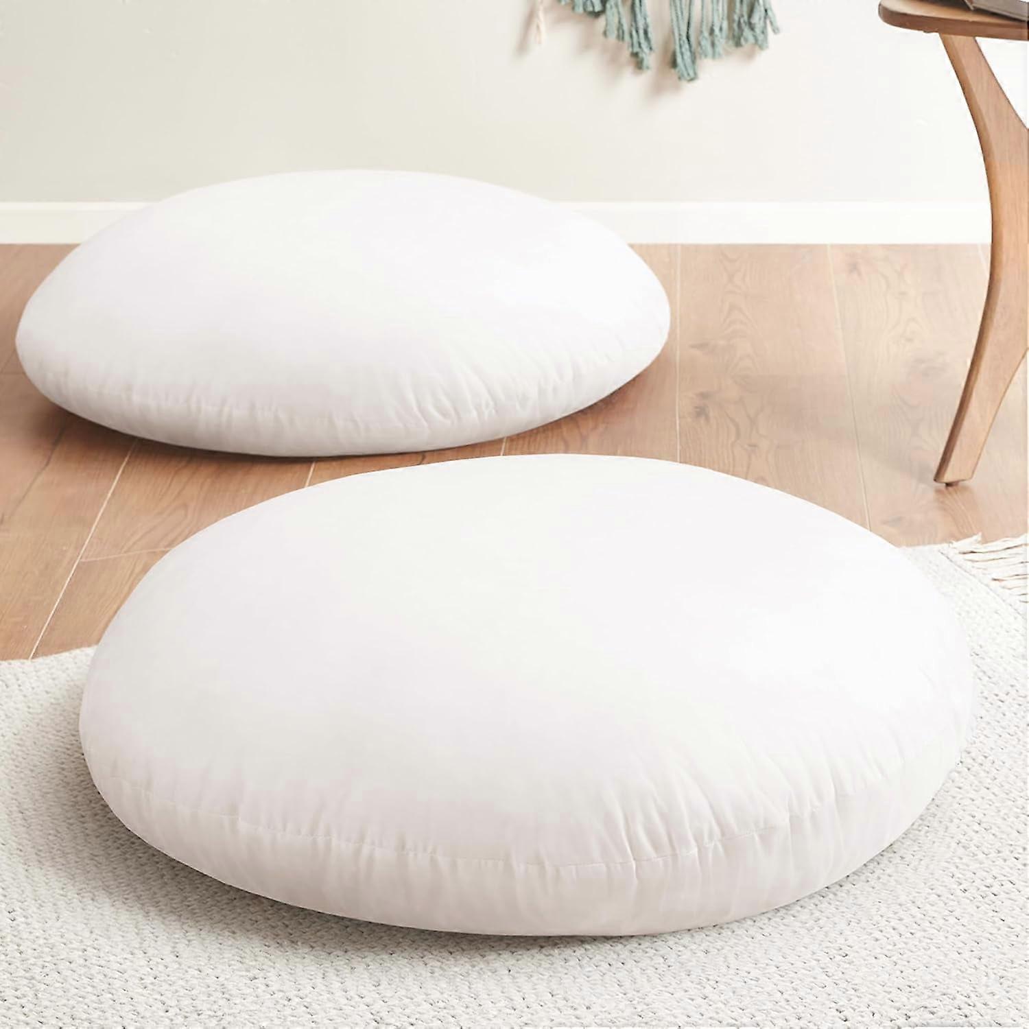 Codi Round Floor Pillow Insert 2 Sets 32 Inch Large Thick Meditation Cushion Circular Seating Cushion with Memory Foam