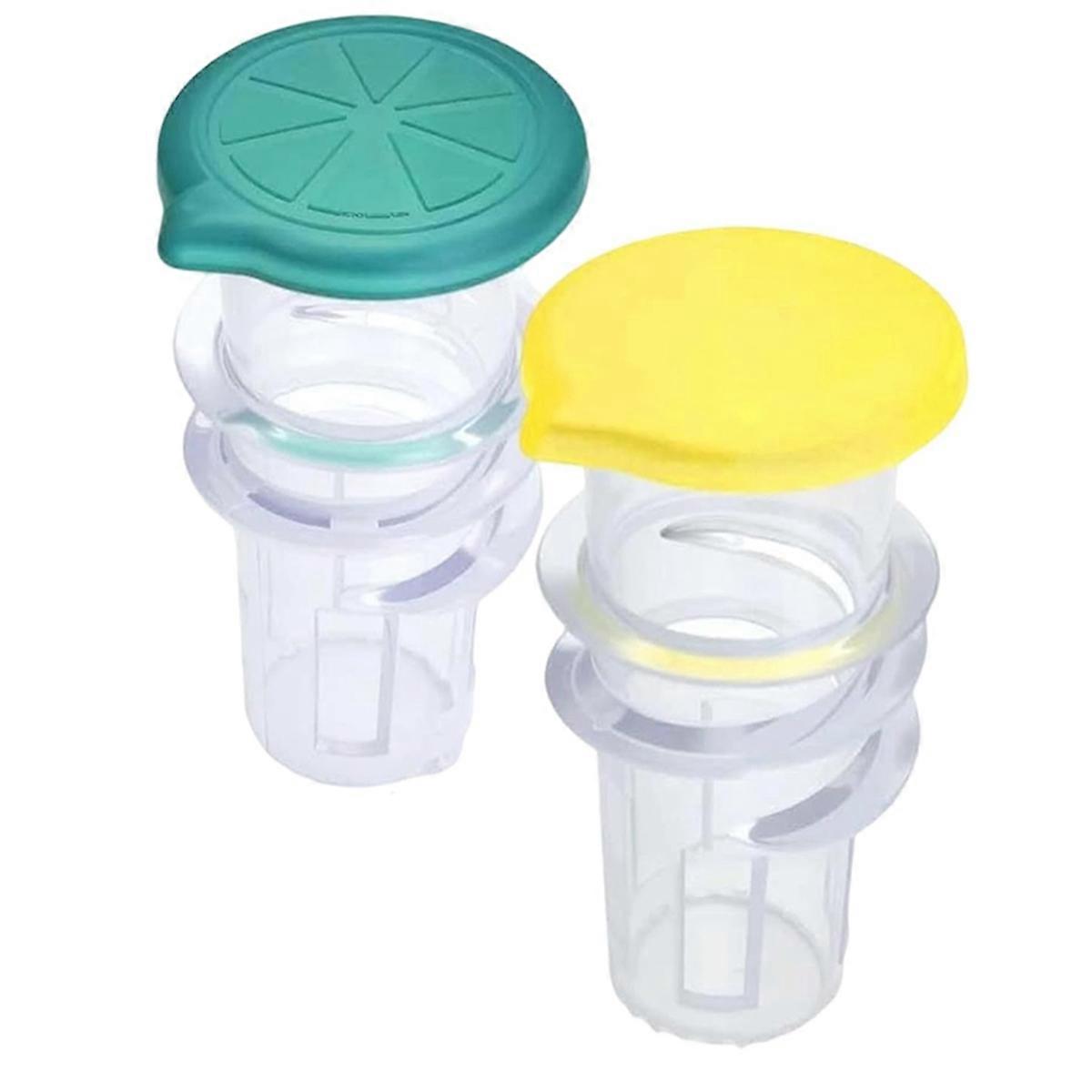 2 Pcs Lemon Squeezer,Screw-Top Lemon Squeezer, Screw Cap Juicer with Built-in Filter, Portable Lemon Juicer with Lid