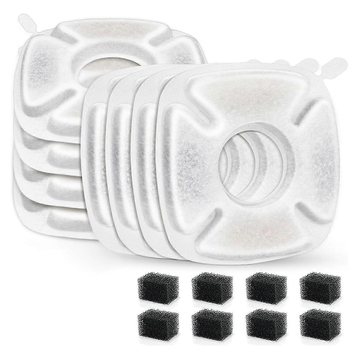 40 Pcs Cat Water Fountain Carbon Filters,20 Pcs Replacement Pet Filters with 20 Pcs Pre-Sponges for 67oz/2L 95oz/2.8L
