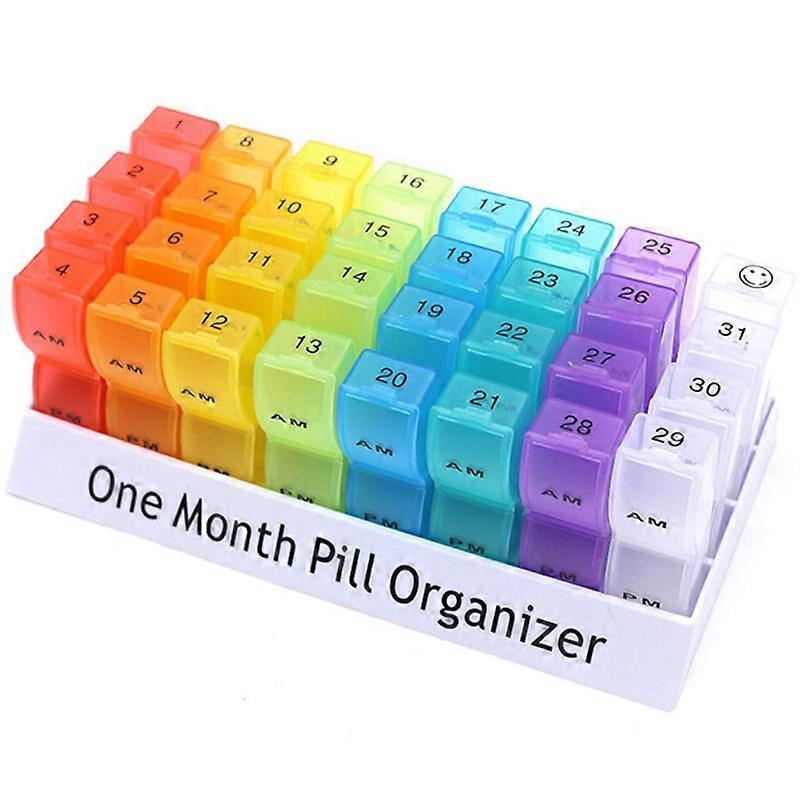 Monthly Pill Organizer 2 Time a Day, 31 Day Pill Case