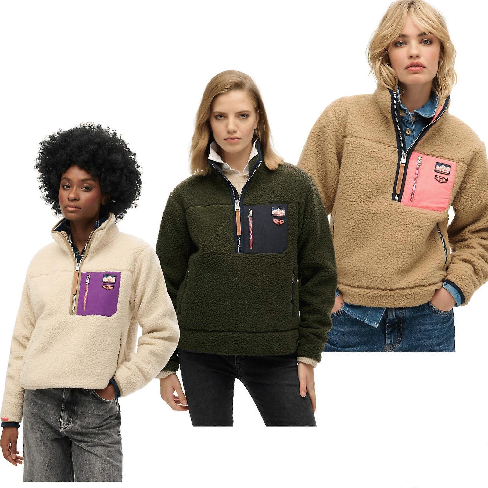 Superdry Womens Vintage Retro Half Zip Fleece