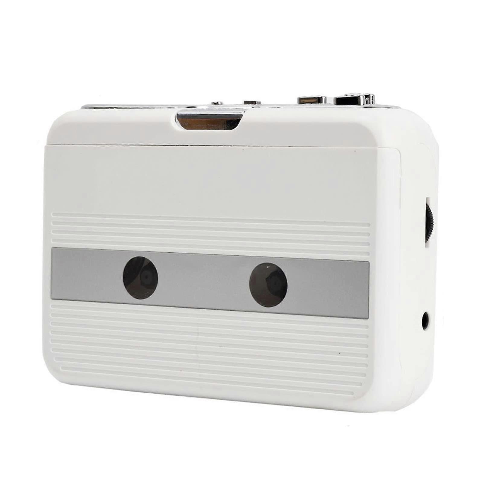 Portable Cassette Player With FM Radio And Bluetooth, USB/Battery Powered, White, Tape Player For Speaker Or Headphone