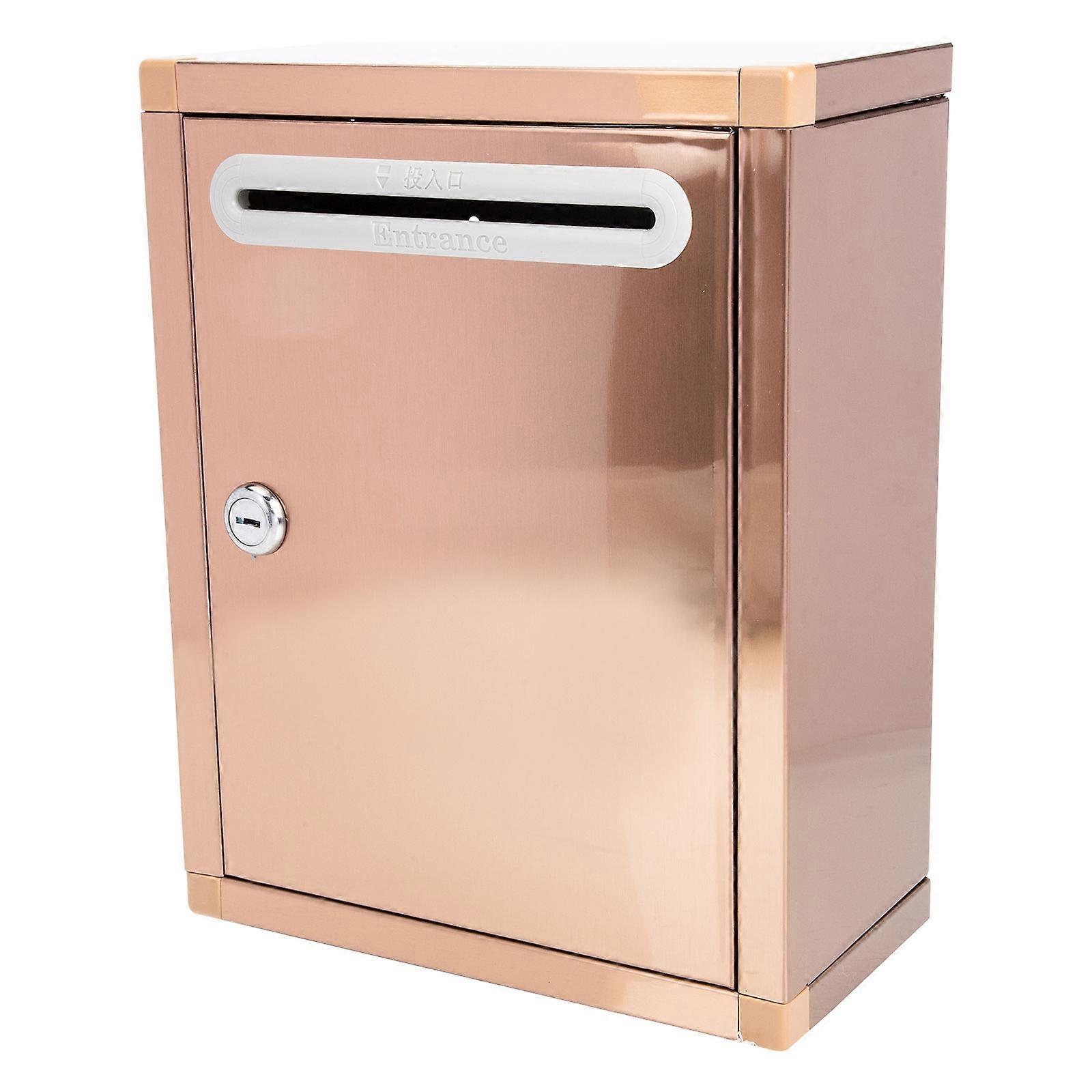 Cards Post Box Large Mailbox for Letters 2Pcs Golden Hanging Metal Box