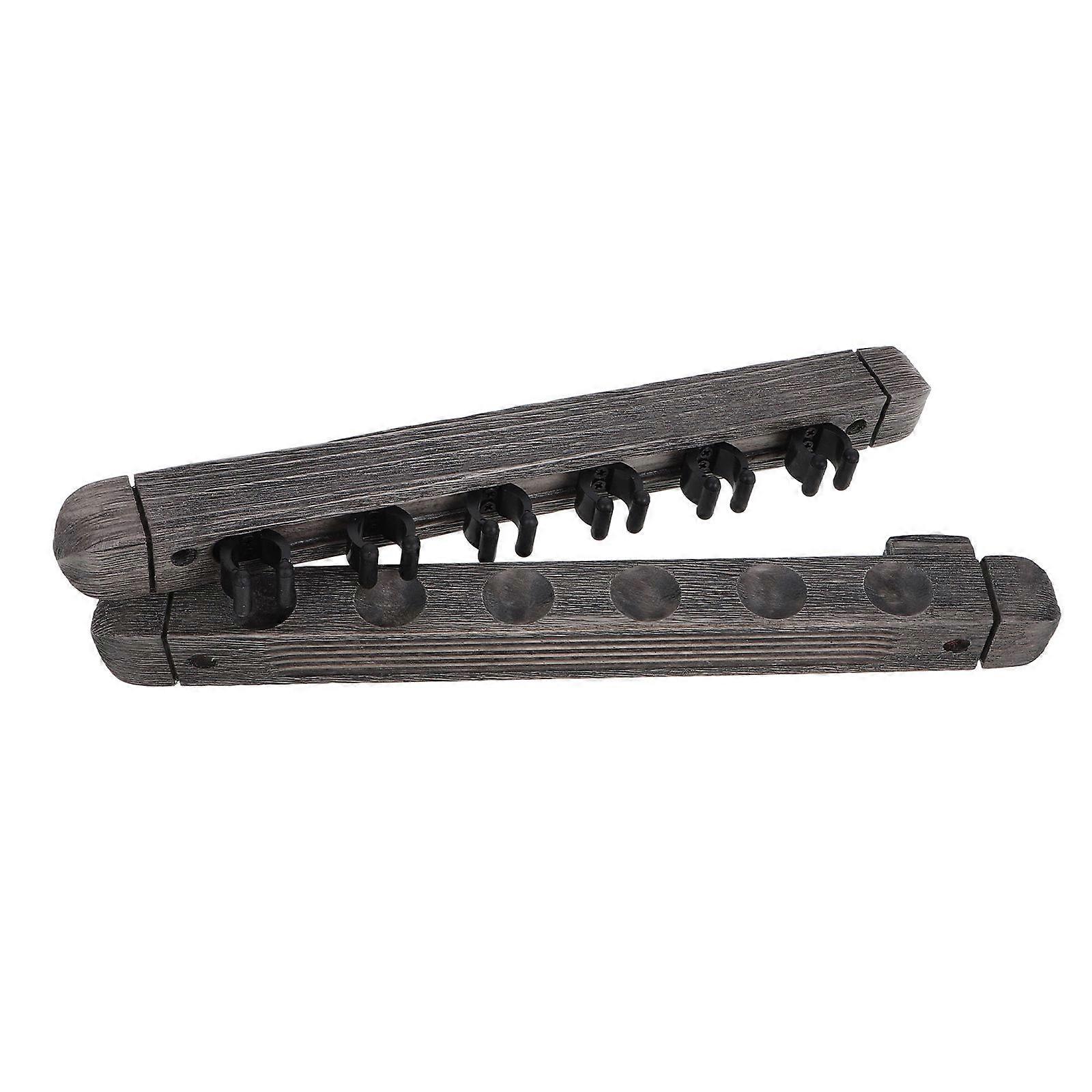 Wall Mounted Pool Cue Holder Solid Wood for Storage 5Sets Billiard Rack