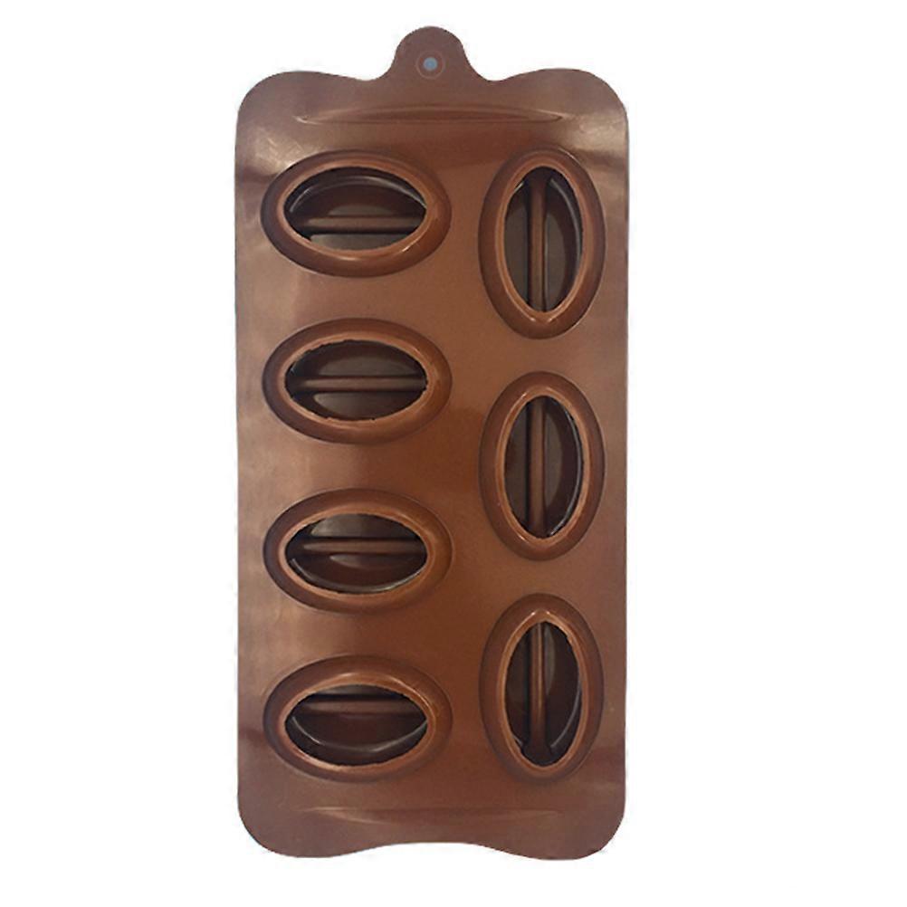 7 Coffee Bean Mold Silicone Molds for DIY Innovation and Baking Tools with Coffee Color in 2Pcs