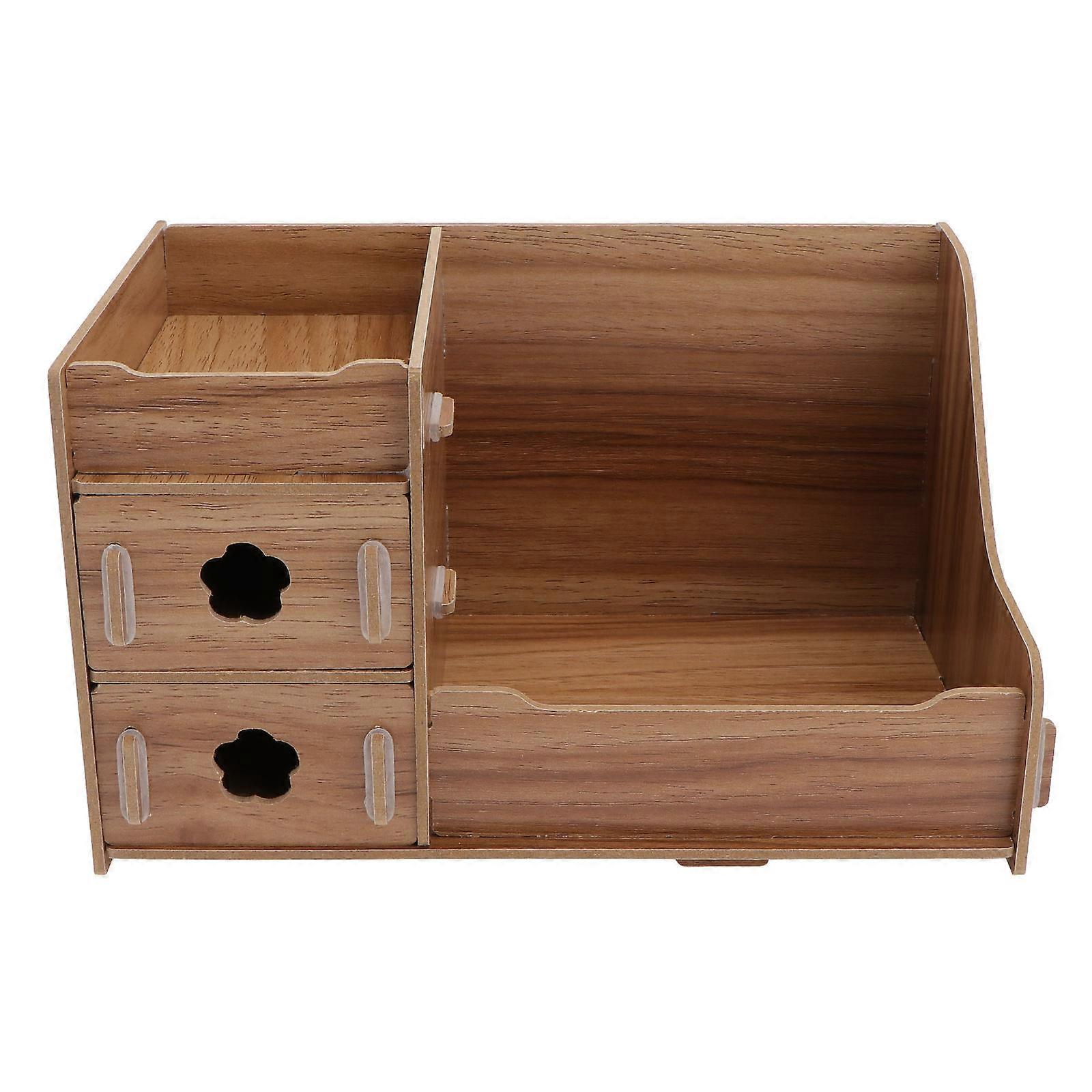 Wooden Storage Box for Cosmetic Organizer 1Pcs Desktop Storage Container