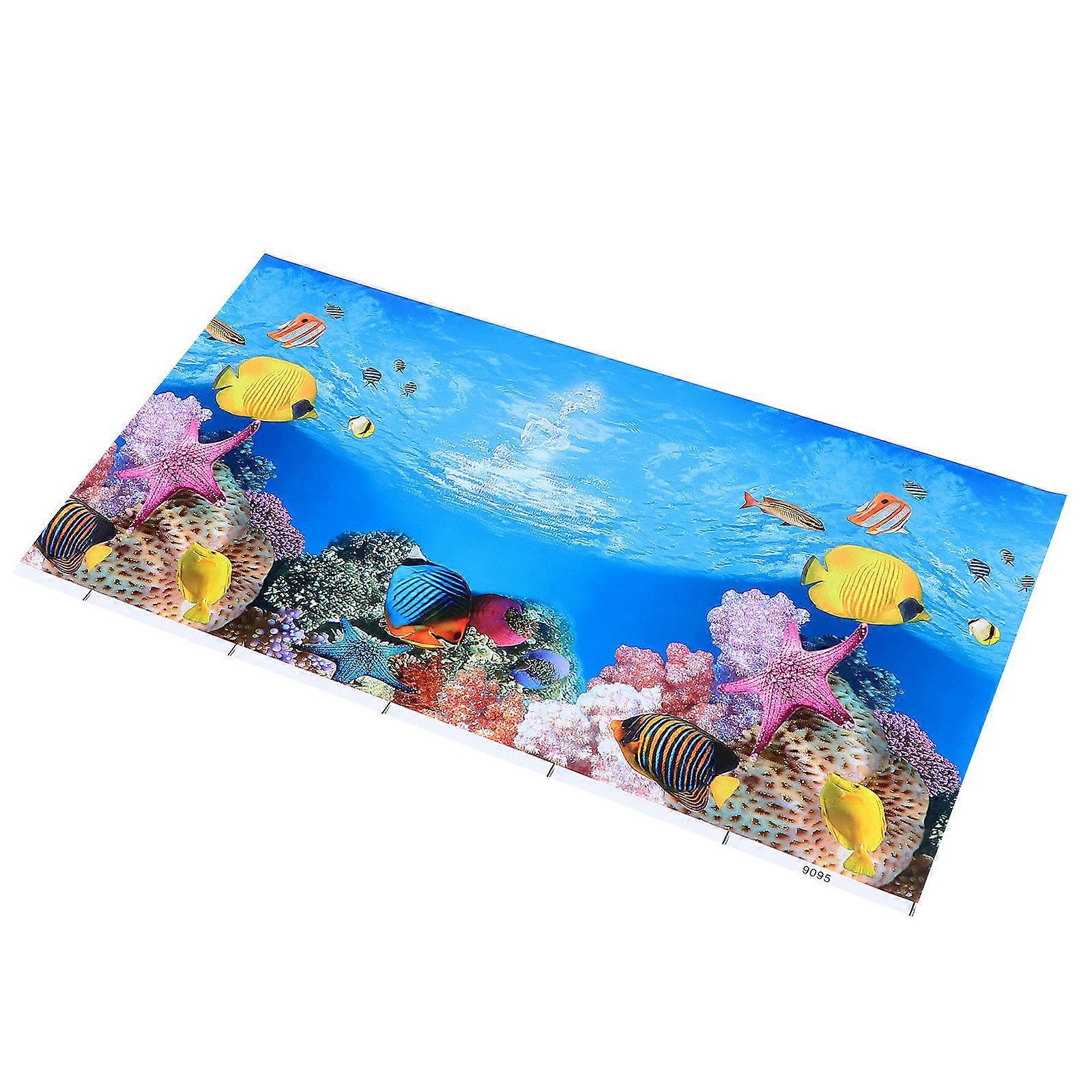 3D Poster Fish Tank Background Decorative 2Pcs for Aquarium Decor