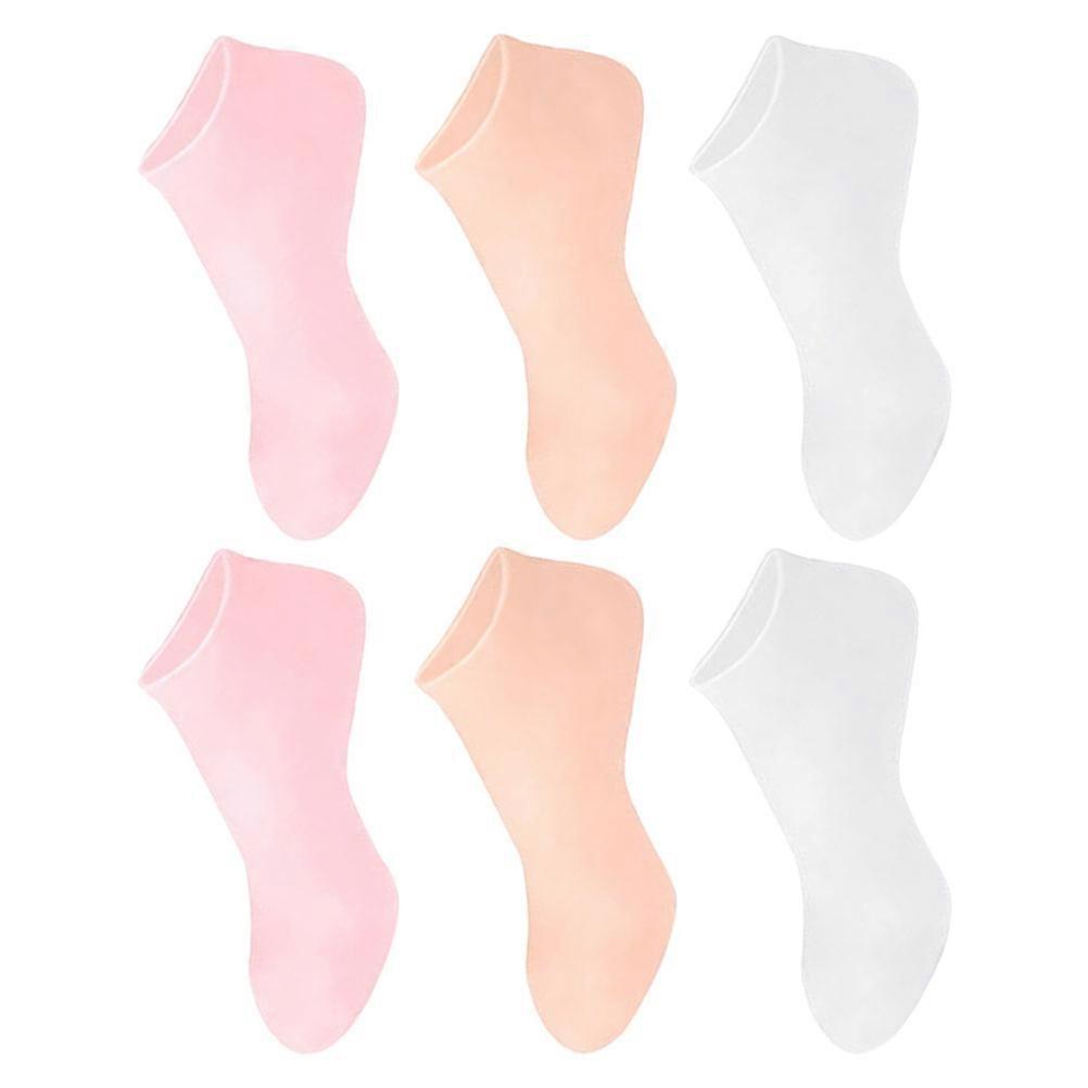 Silicone Socks for Women Moisturizing Function with 3Pairs for Dry Cracked Feet