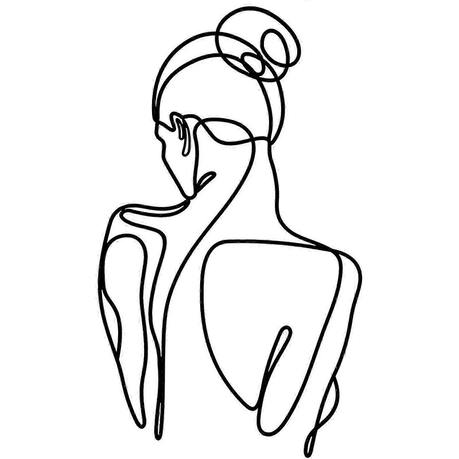 Metall Minimalistisk Abstrakt Kvinna Väggkonst Linjeteckning Väggkonstdekor Enkel Linje Kvinna 2025