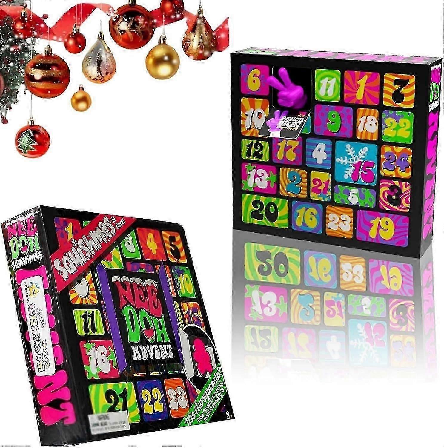 2024 Nee Doh Squishmas Advent Calendar Christmas 24 Days Countdown NeeDoh Squishy Squeeze Toys Xmas Surprise Blind Box Gift