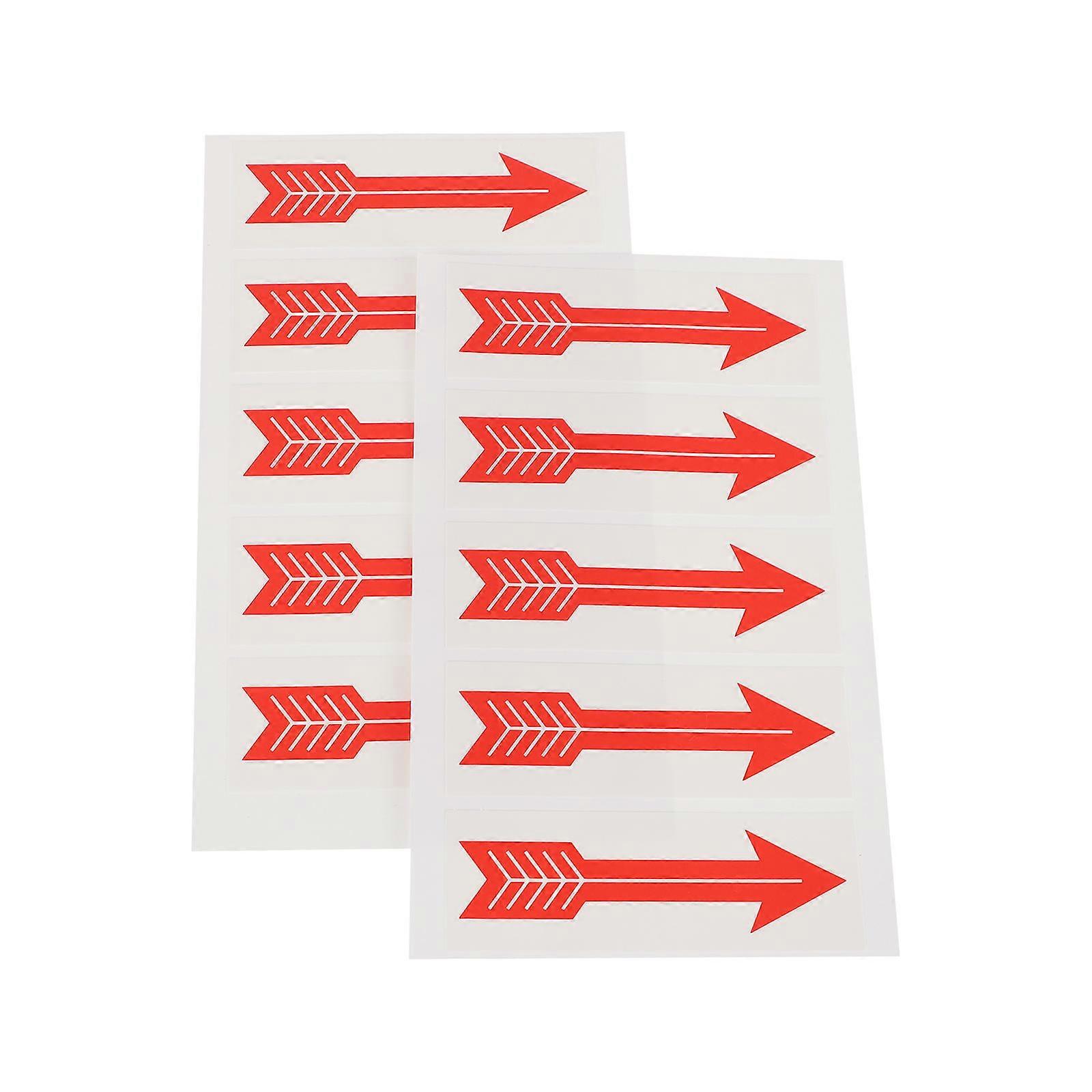 Arrow Warning Decals 10Pcs for Warning Red Direction Indicating Stickers