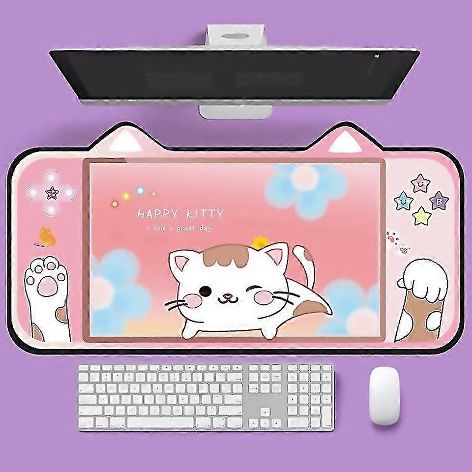For 400 X 800 X 2mm Cute Cat Ear Computer Keyboard Desk Pad Mouse