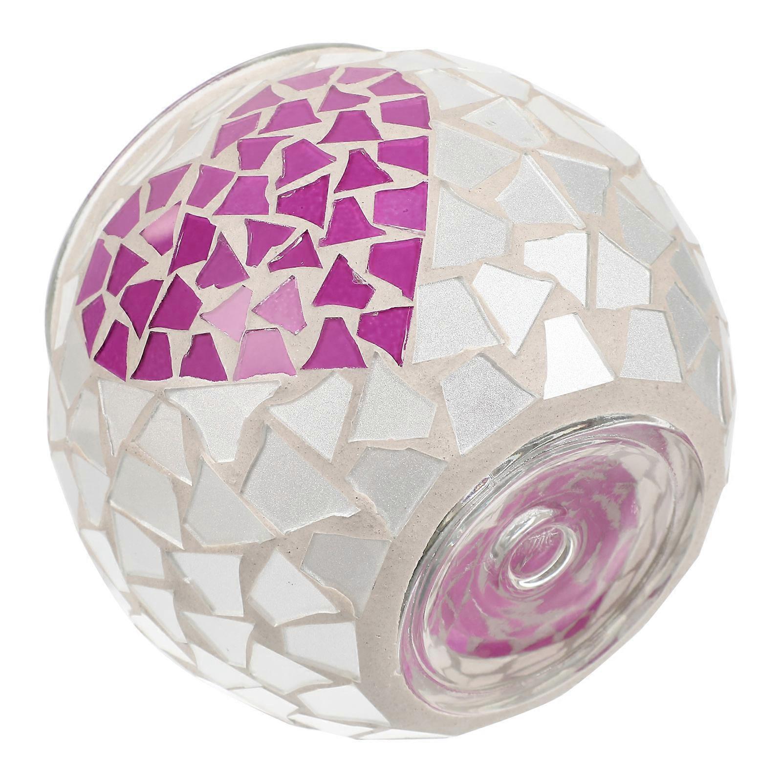 Glass Teacup Candleholder for Decoration Use 2Pcs Mosaic Style Design