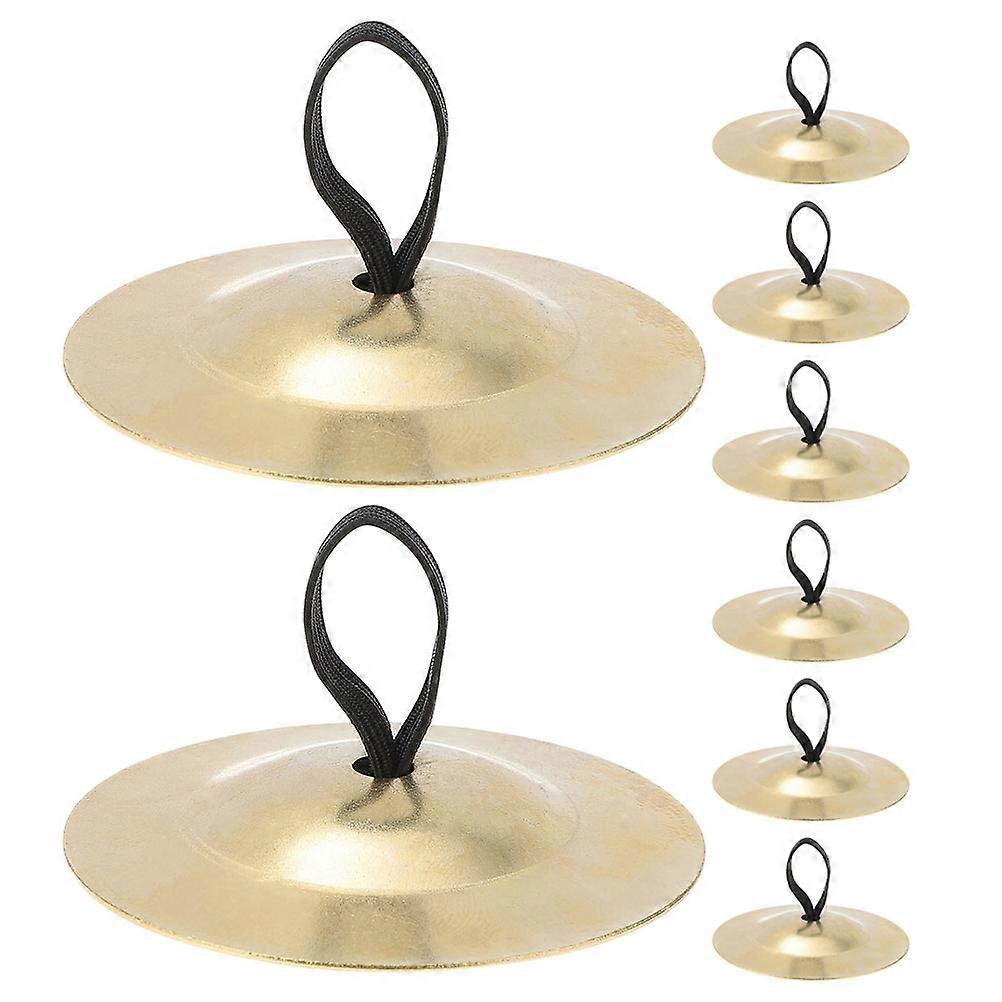 Circular Mini Finger Cymbals Musical Accessory For Dancer Parties In Vibrant Golden Color Great For Rhythm Creation 12 Pairs