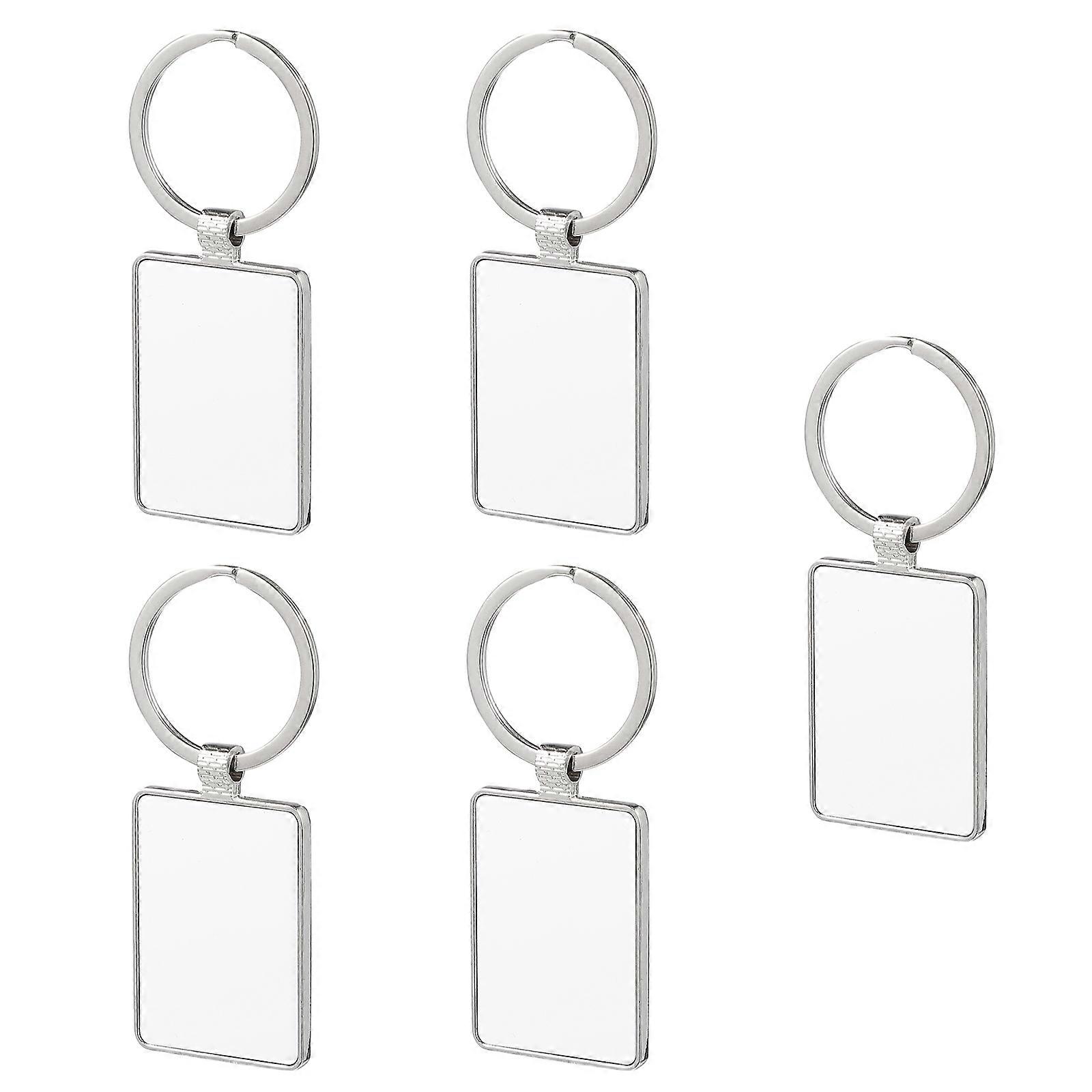 Photo Key Chain Metal Key Ring for Decoration 5Pcs Silver Bundle