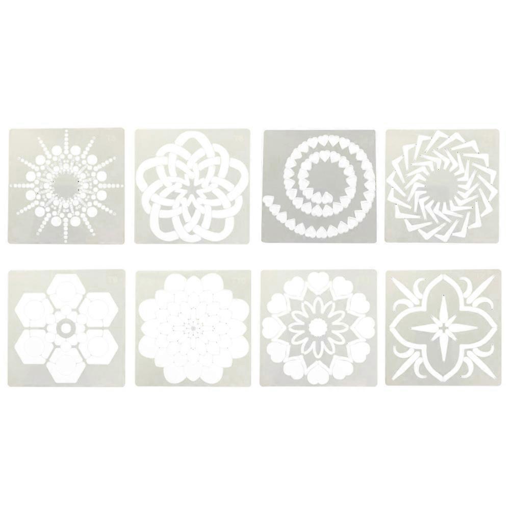 Art Supplies 12Pcs Stencils For Drawing Mandala Patterns In White For Creative DIY Projects