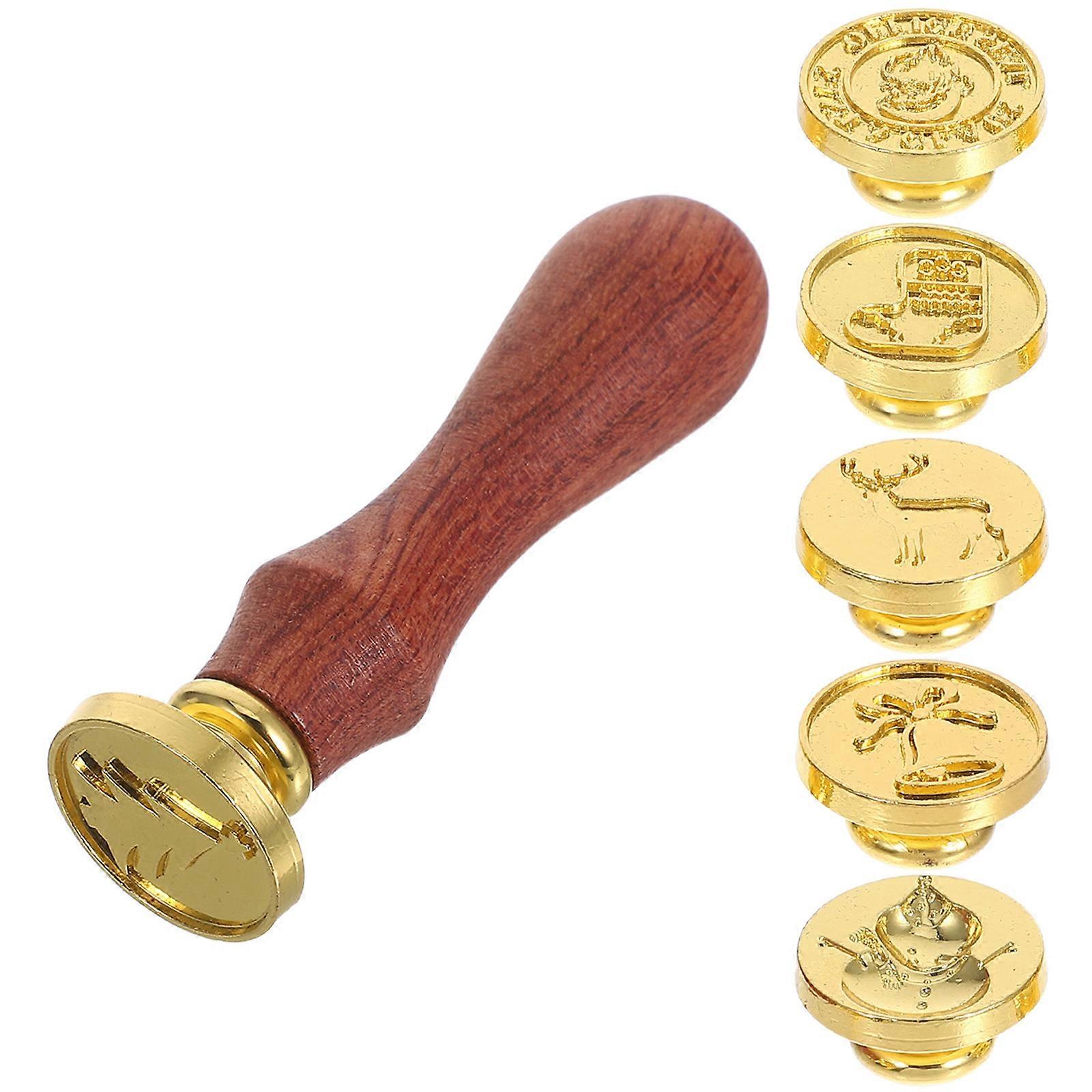 Wax Seal Stamp Kit Fire Seal Stamp Set for Party 1Set Multi Material Wood Alloy