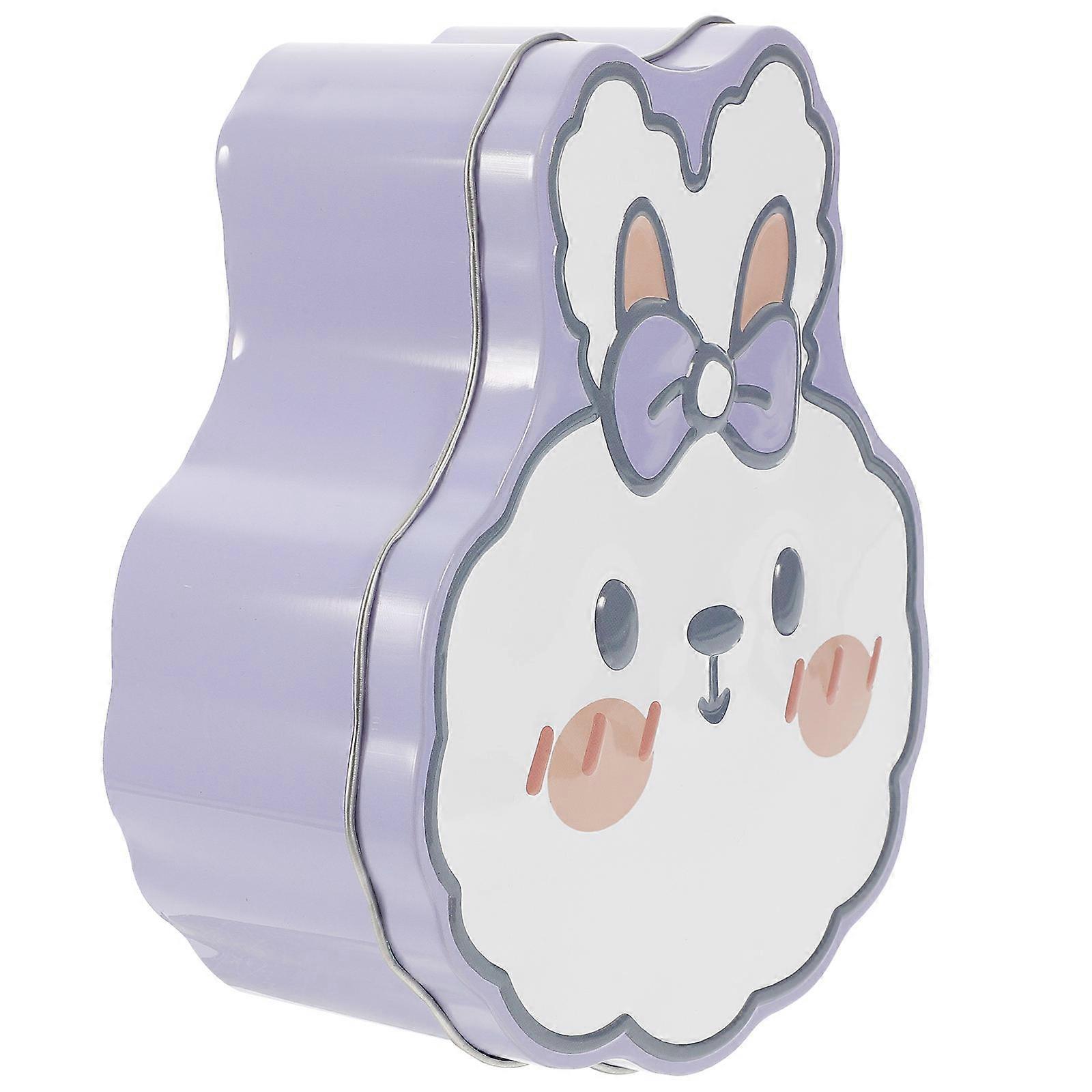 Festival Candy Storage Container 2Pcs Rabbit Shaped Cookie Tin Box Ideal For Holiday Gift Giving With Large Capacity And Sturdy Design
