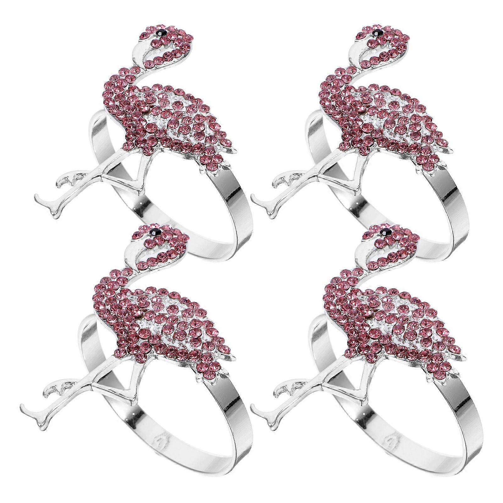 16 Pcs Decorative Napkin Holders Designed As Flamingos Perfect For Hawaiian Party And Dinner Time Events