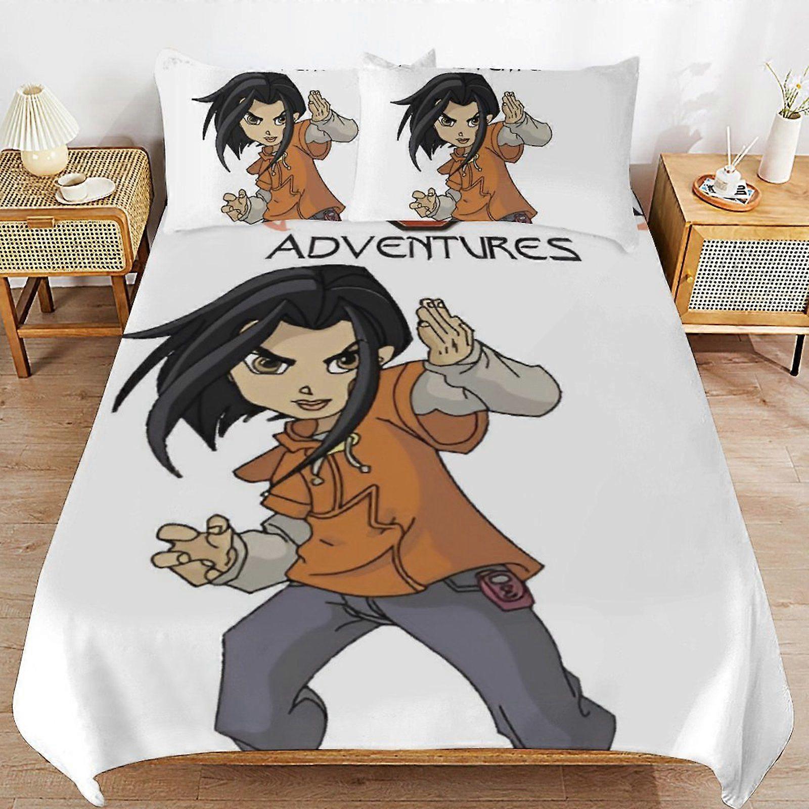 q590 Jackie Chan Adventures Long Thread Comfort Soft Zipper Closure Functional Fit Bedding Duvet Cover Sets for Restful Sleep d590