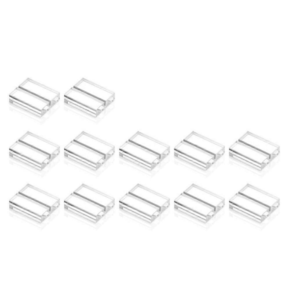 12pcs Sign Holders Transparent Stand Table Place Signs Display Base Tools