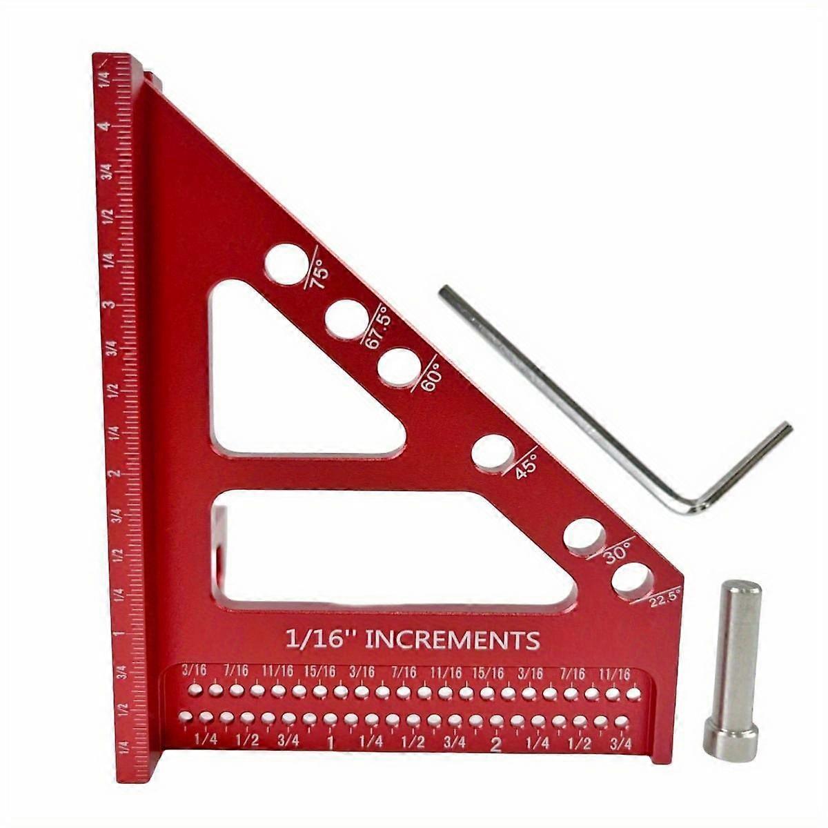 3D Multi-Angle Measuring Ruler, Precision Square for Woodworking, Angle Ruler, Triangle Ruler, Scriber, Marking Gauge
