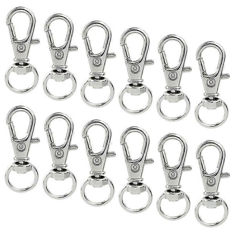 50 Pcs Swivel Snap Hooks, Metal Swivel Snap Hooks with Lobster Claw Clasp, Silver