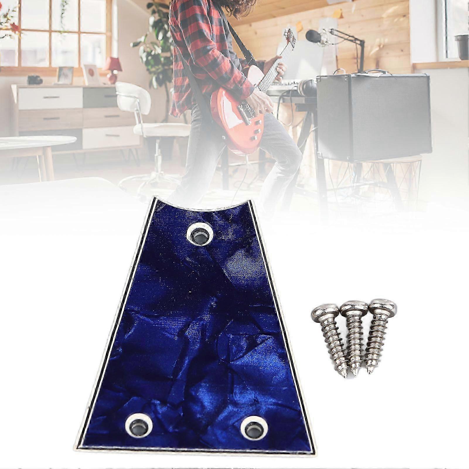 Guitar Truss Rod Cover 3-Hole Triangular Blue Pearl GR39 Plastic