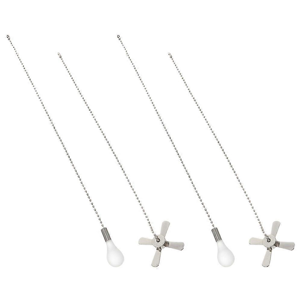 Ceiling Fan Pull Chain Silver Extensions with Ornaments for 10Sets