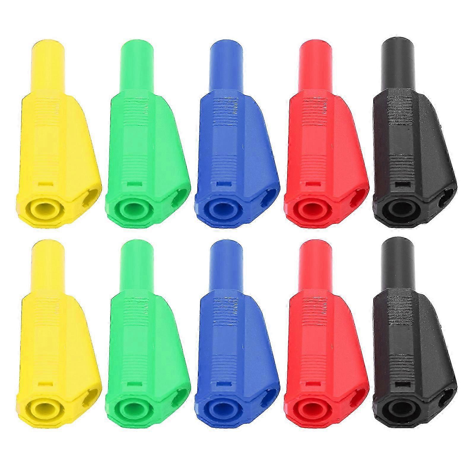 2Set U29 4mm Insulation Banana Plug for Electrical Testing Red Black Yellow Green Blue