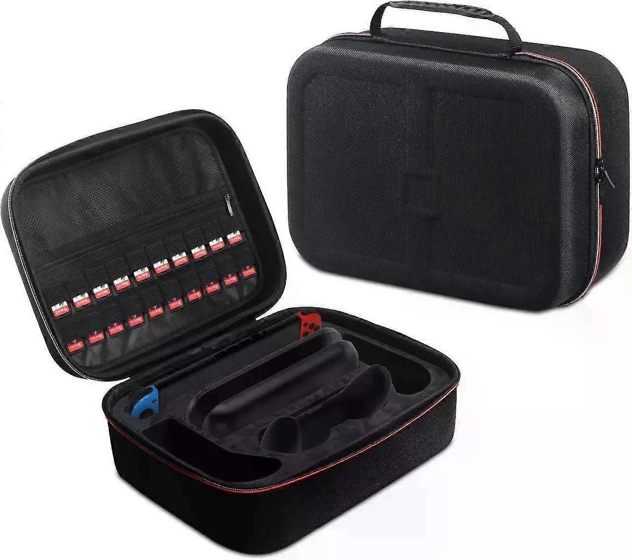 Carrying Case Compatible with Switch 2 | All-in-One EVA Hard Protective Dock Case with 18 Games Cartridges | Waterproof Travel Bag Cover with Handles