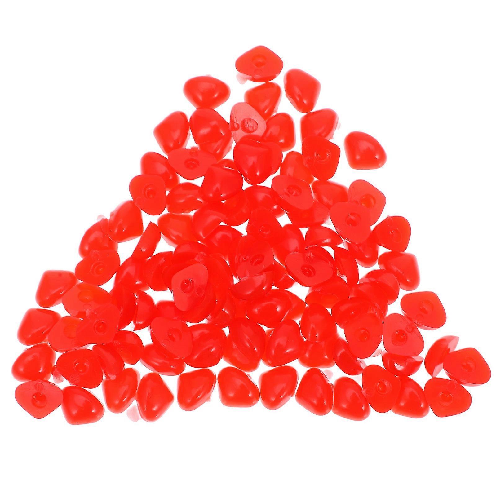 100Pcs Red Safety Nose for Dolls for Plush Animal DIY Craft Plastic Accessory