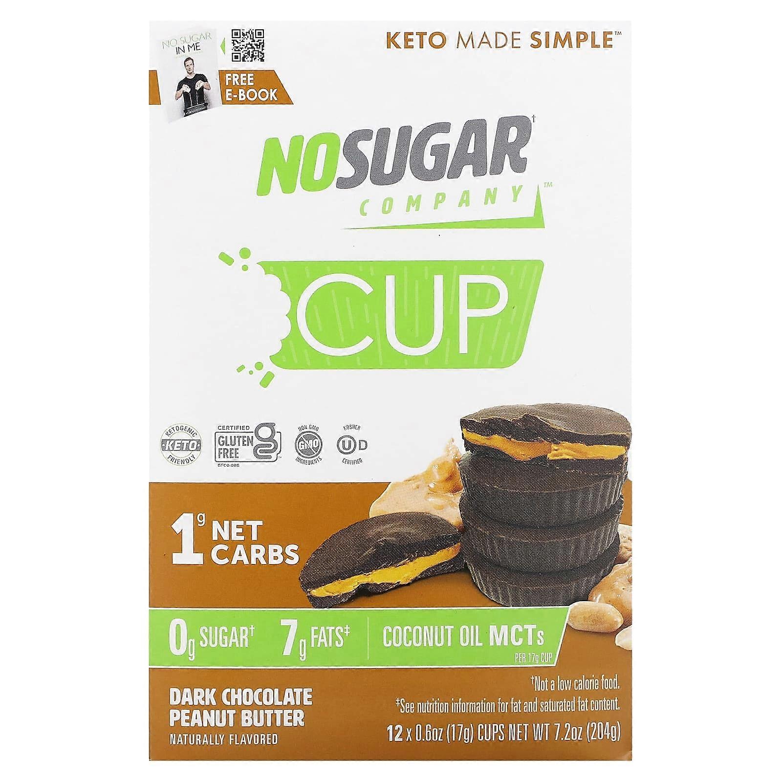 Cup, Dark Chocolate Peanut Butter, 12 Cups, 0.6 oz (17 g) Each