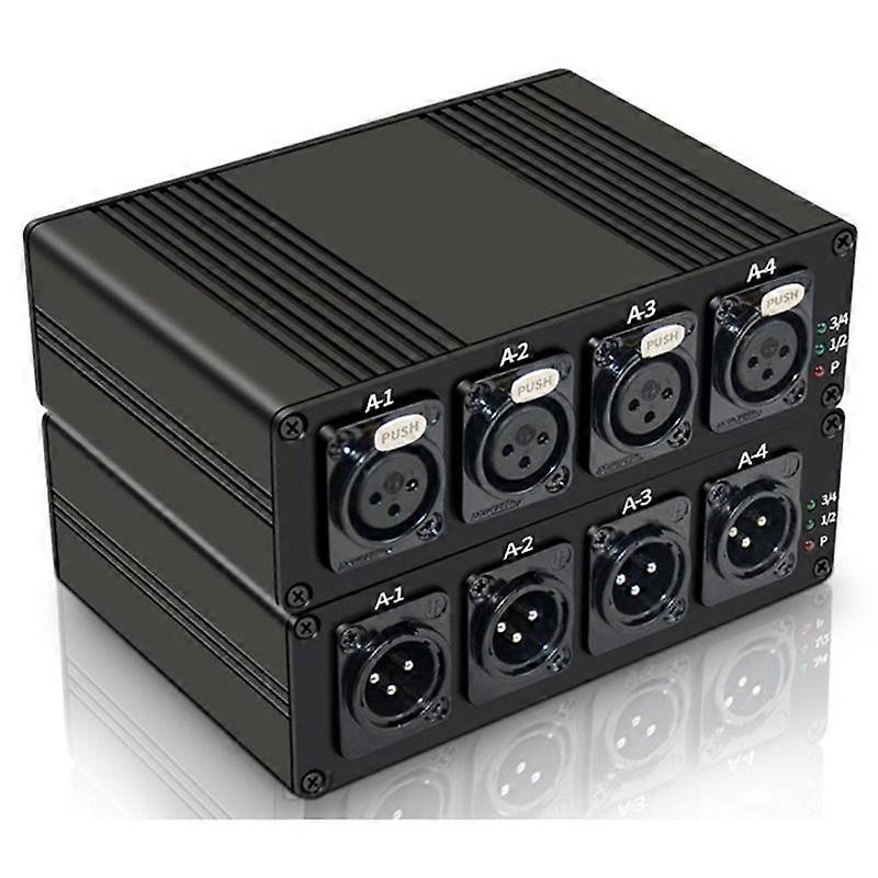 4 Channels XLR Audio Fiber Optical Extender EU Plug