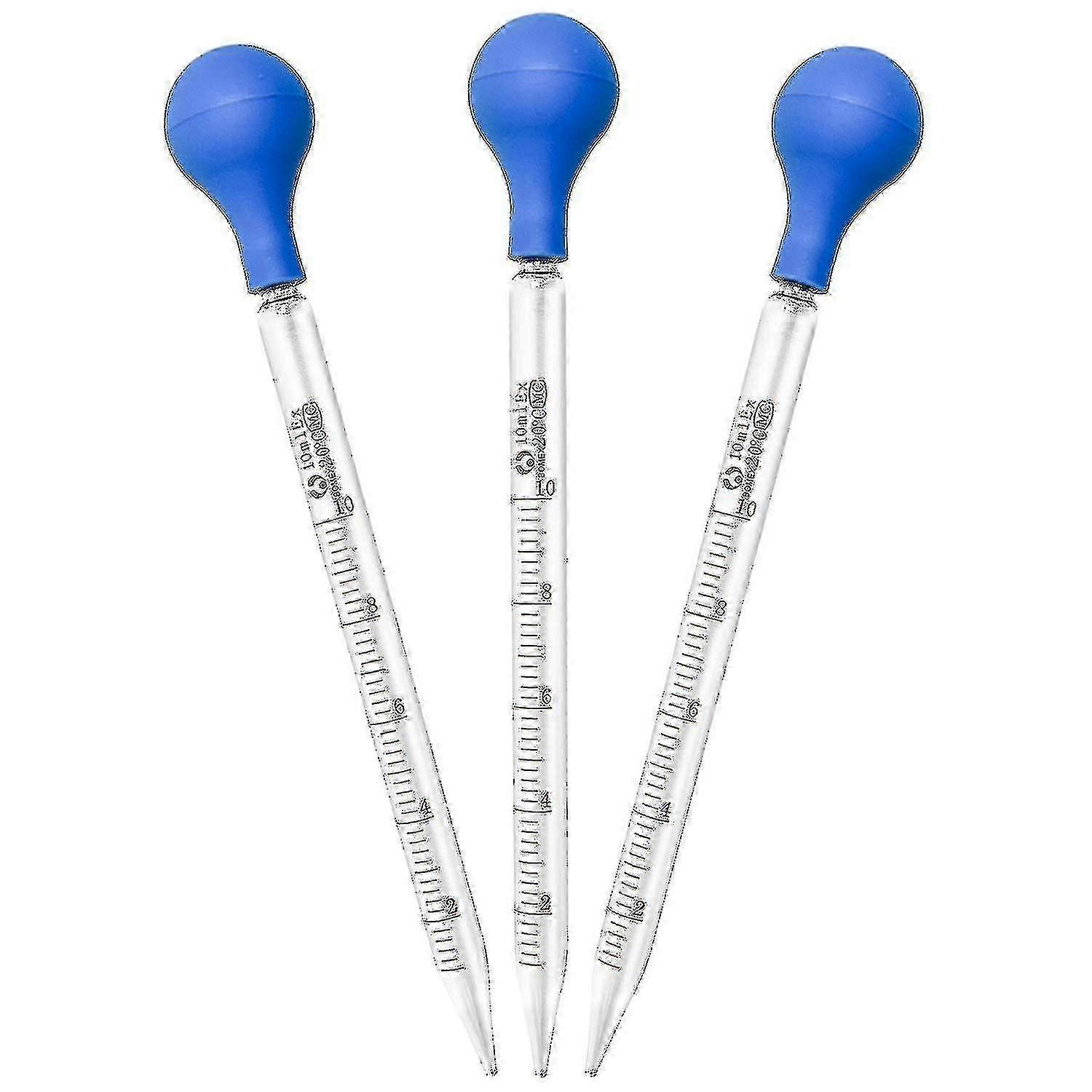 Glass Pipettes Pack of 3 for Pharmacy, Lab, Chemistry and Perfume Analysis
