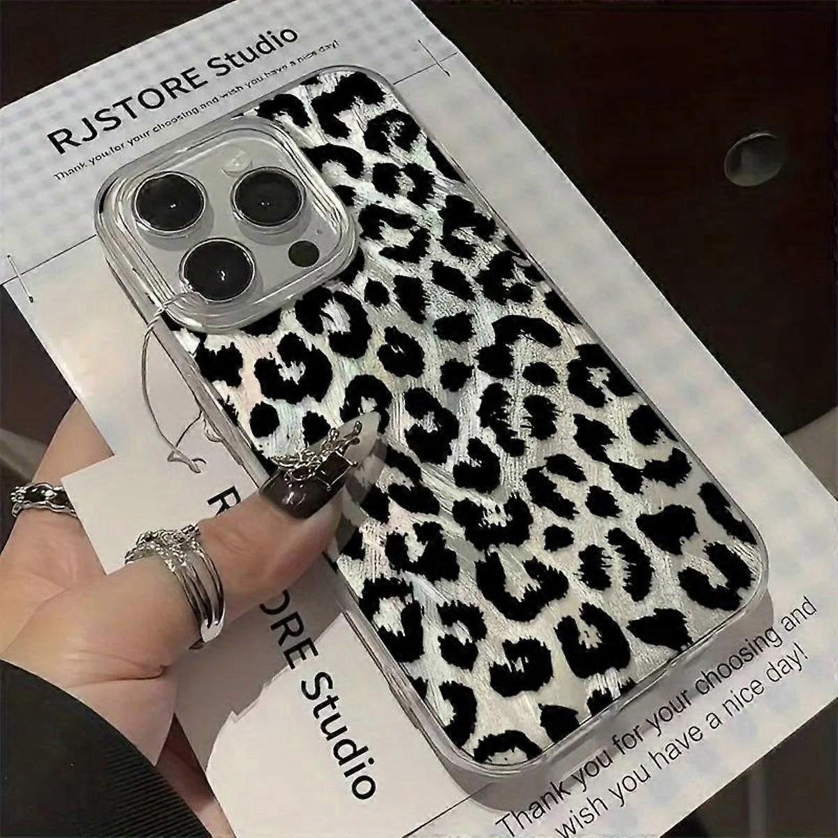 Cute Leopard Print Clear Phone Case For iPhone 16 15 14 13 12 11 Pro Max 16E XS XR X 7 8 Plus SE Shockproof Silicone Soft Cover