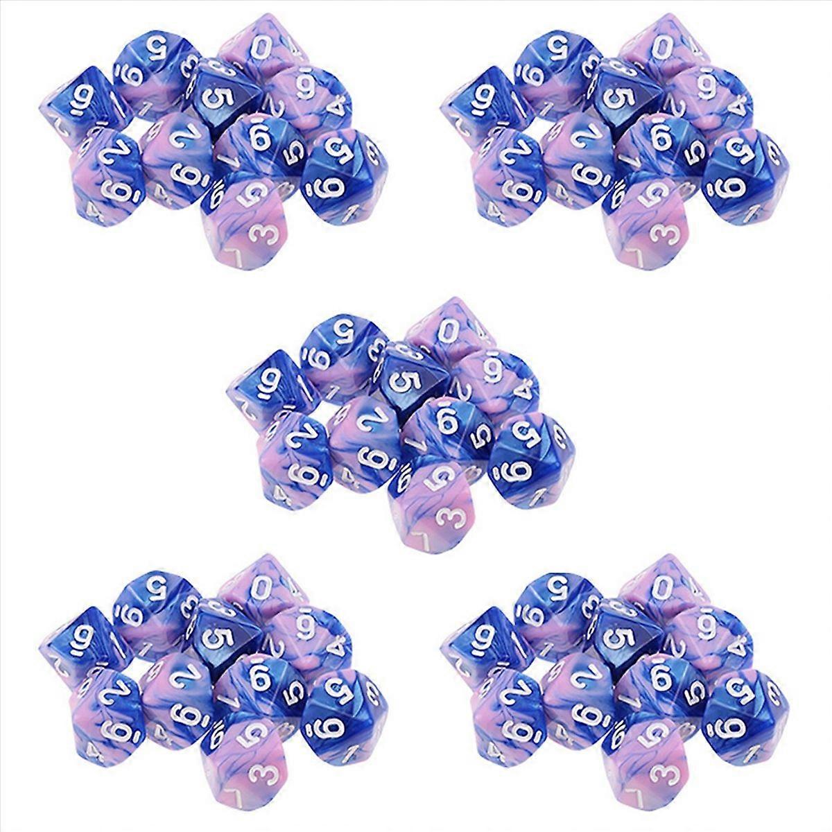 10Pcs D10 Polyhedral Dices Numbers Dials Desktop Game PXPF,Style 2