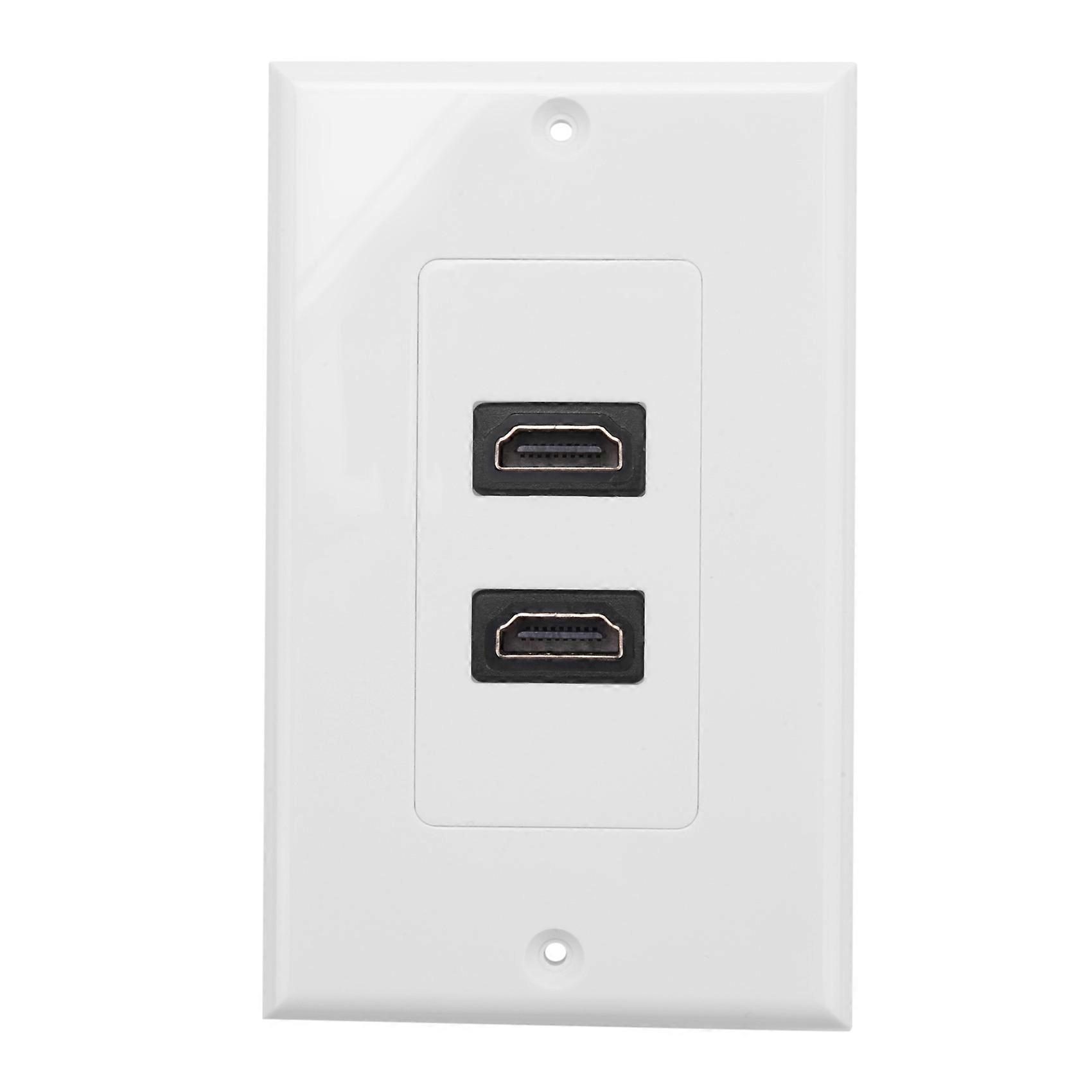 HDMI 2-Ports Wall Face Plate Panel Outlet 1080p Cover Coupler Socket