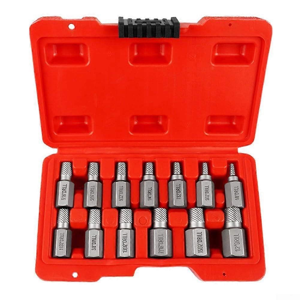 13 Pcs Screw Extractor Kit For Broken Rusted Screws Bolts Nuts Spiral Thread Design Faster Threading For Power Tool Use
