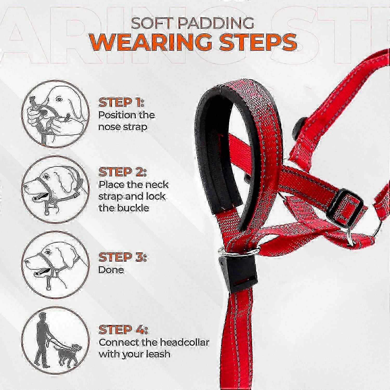 Adjustable No-Pull Dog Head Halter with Reflective Safety Strap for Training