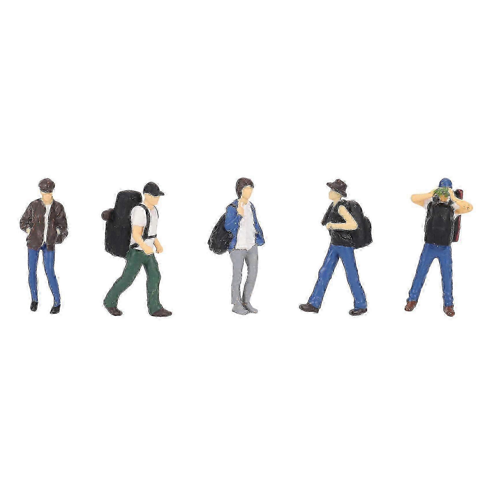 Resin 1:64 Scale Figure Street Character Figurine Backpacker Suit Miniature Puppet Sand Table Household A