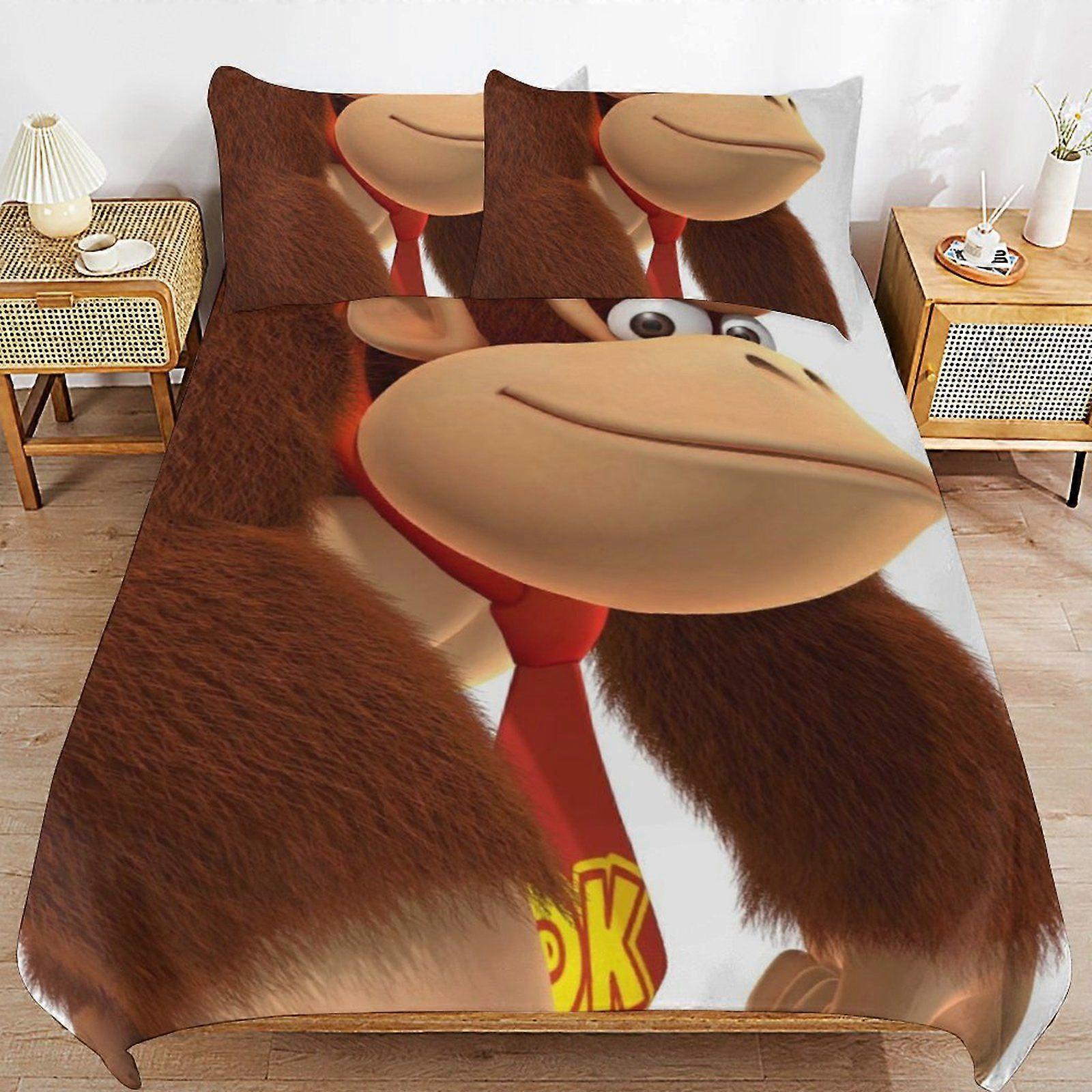 t386 DONKEY KONG Breathable Bedding Solution Soft Surface Zipper Durable Thread Duvet Cover Sets Comfort Sleep u386