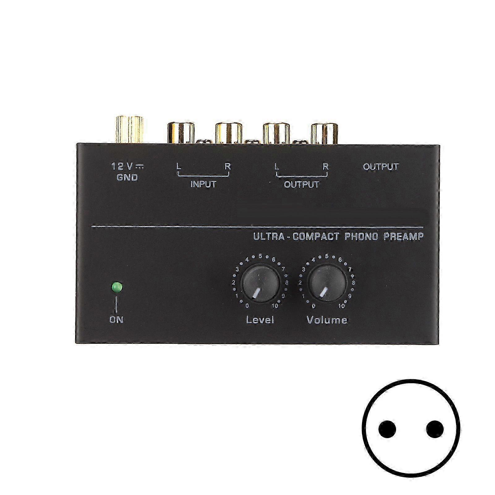 PP500 Phono Preamp Low Noise Stereo RCA Input RCA Output Knob Control Mini Record Player Preamplifier 100240V EU Plug