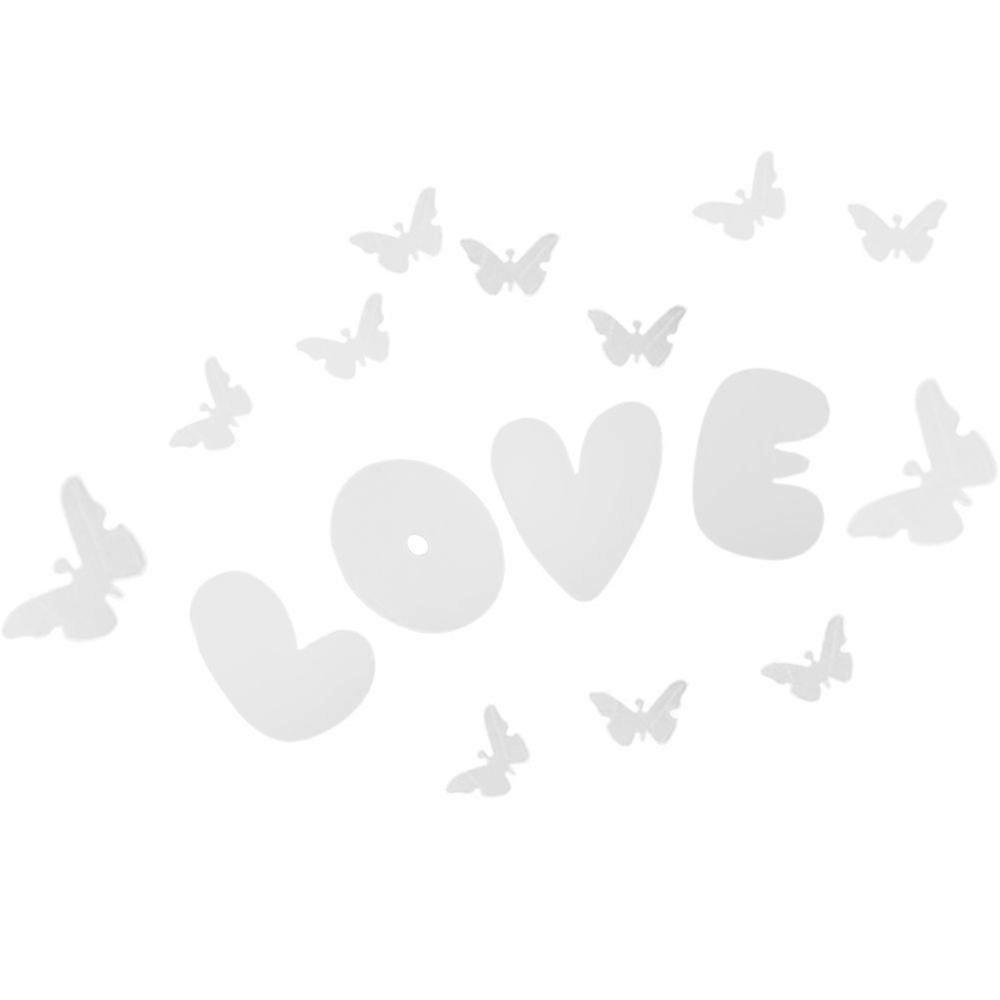 DIY Mirror Wall Sticker Decorative Art Wedding Decor Silver