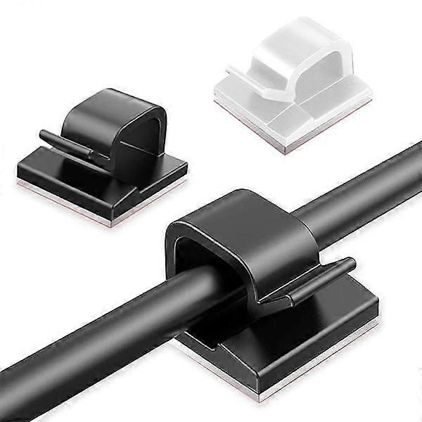 Paquete de 10 sujetacables autoadhesivos - Clips para cables - Sujeta cables 10 unidades