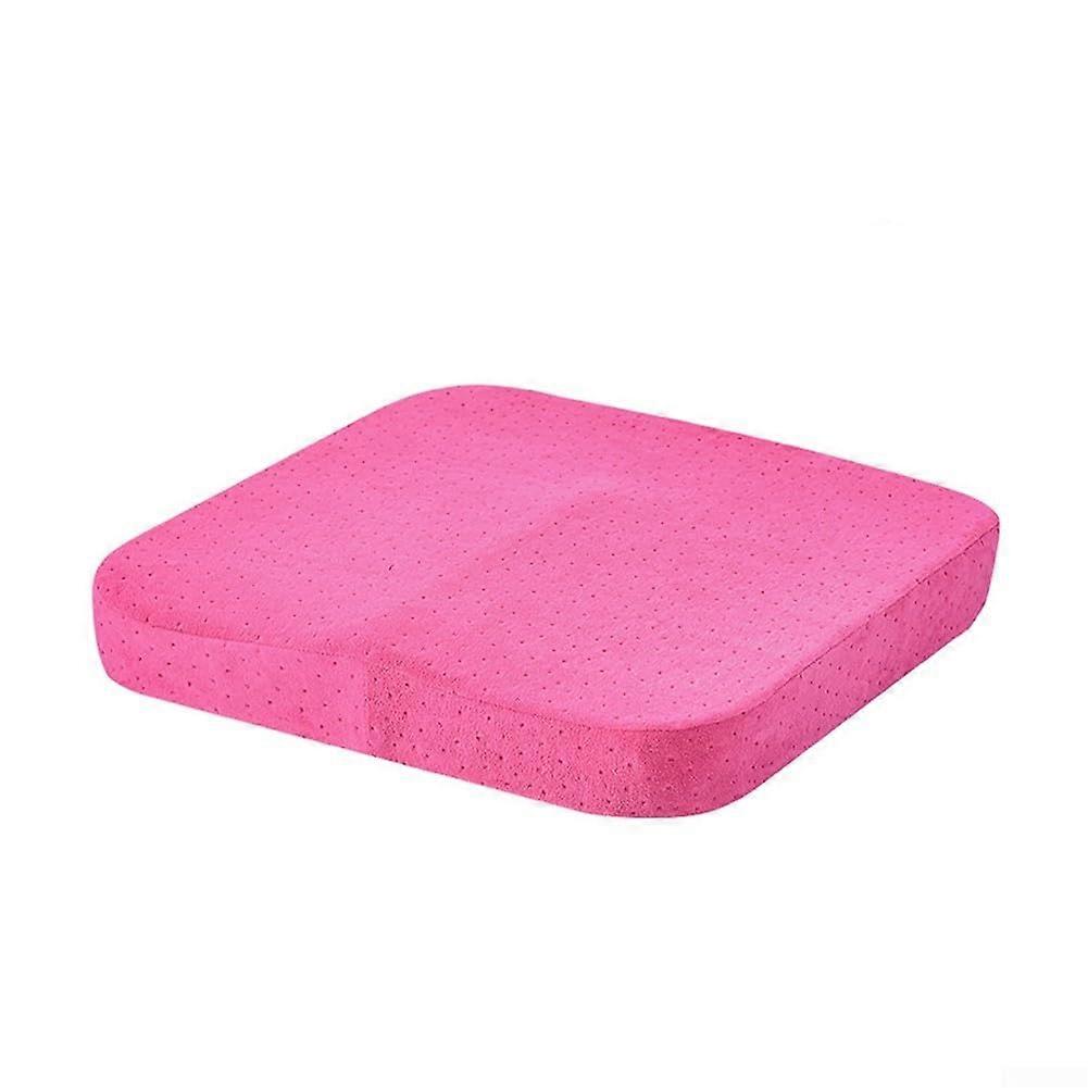Memory Foam Seat Cushion 40x40x6cm with NonSlip Base for Dining Chair Office Home Use Rose Red