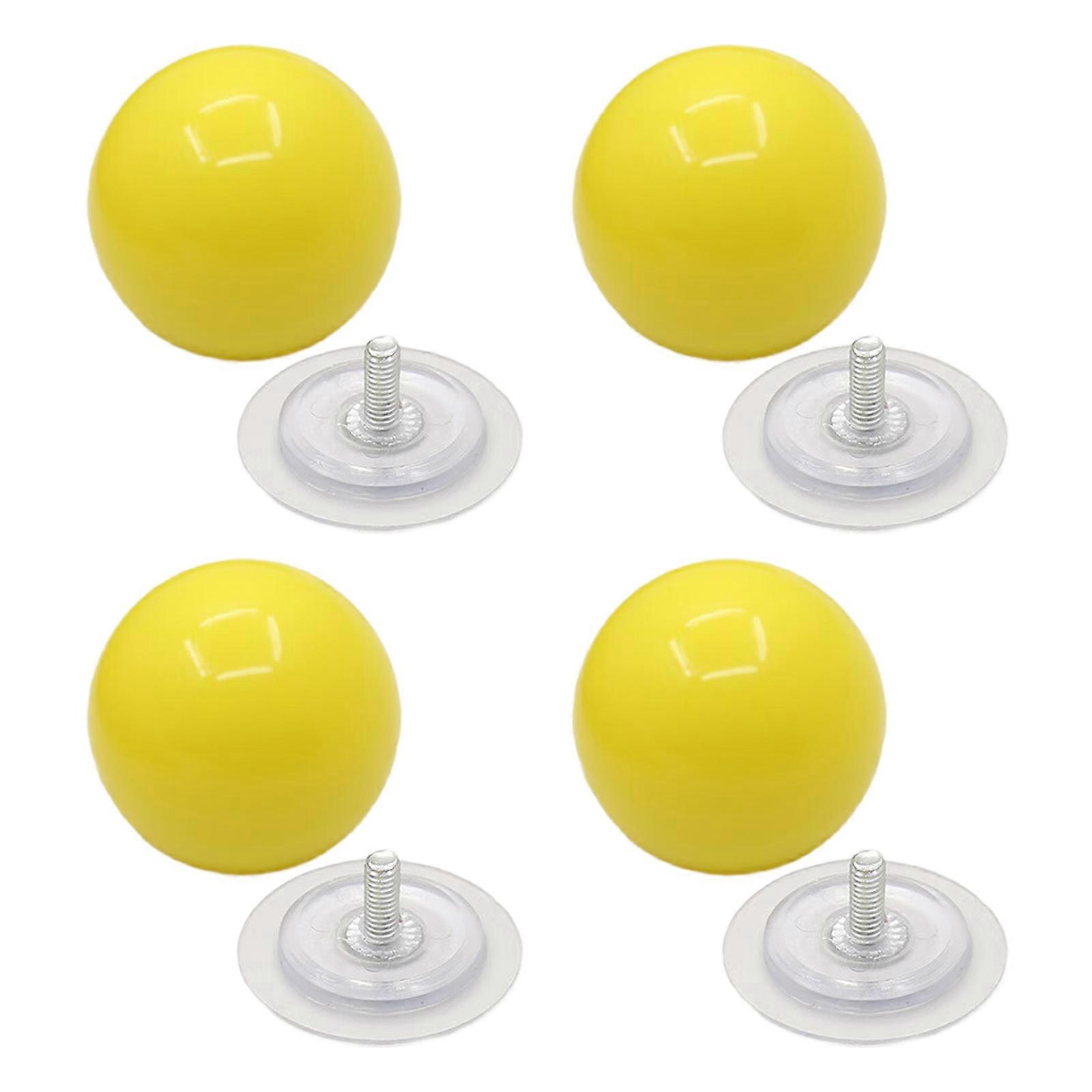 Set Of 4 Plastic Auto Adhesive Handles Easy No Tool Installation Strong Modern Designs Rounded Edges for Furniture  Yellow
