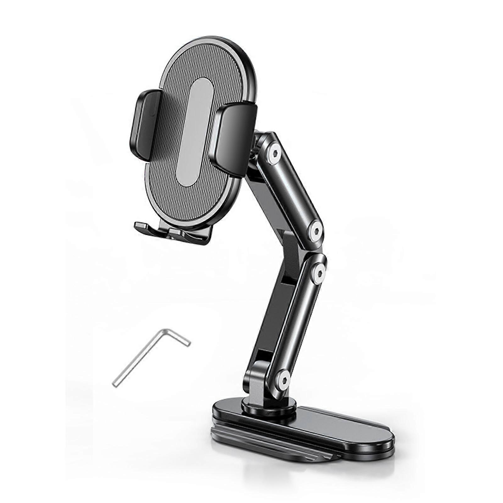 Multiple Surfaces Adhesive Car Phone Holder Aluminum Alloy Dashboard Mount 360 Adjustable Suitable For 4-7 Inch Devices Multicolor