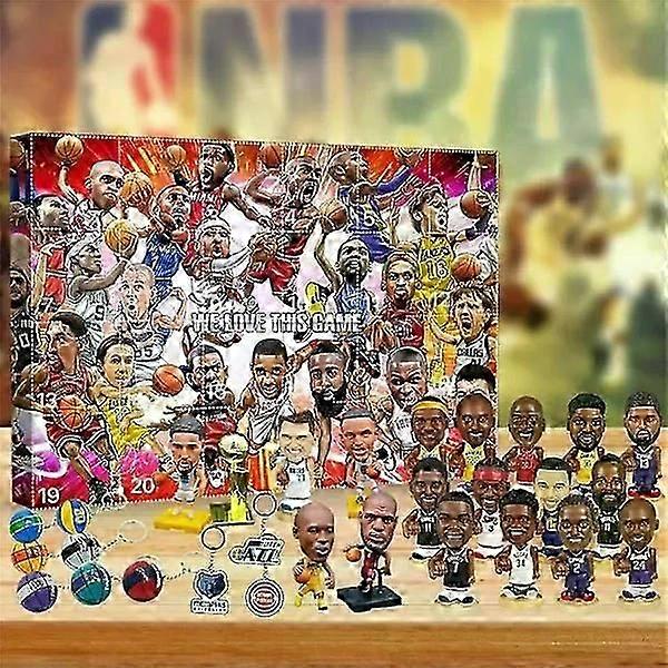 NBA Advent Calendar 2025 for Christmas - NBA Advent Calendar with 25 slots, James, Kobe, etc. Checkered Gifts